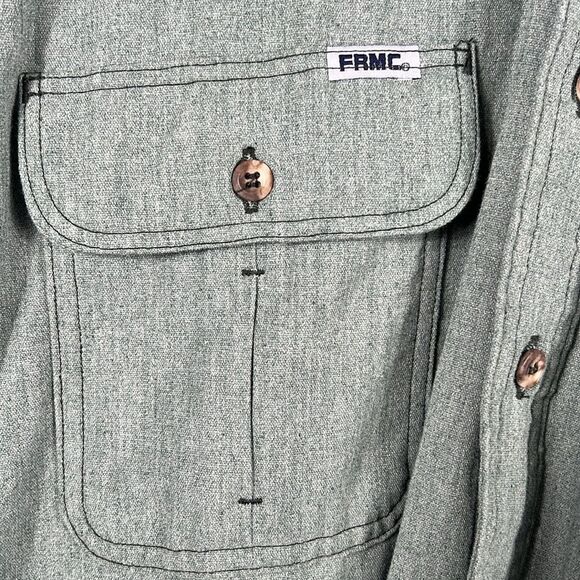 🔥🔥 TYNDALE FR Thick Heavy LS Button Down Shirt - Green - XL Reg - PERFECT - Picture 8 of 11